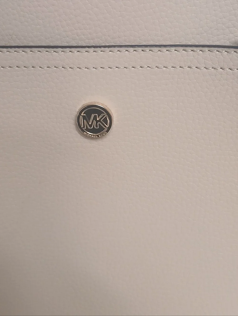 Michael Kors Beige Leather Tote with Signature Charm